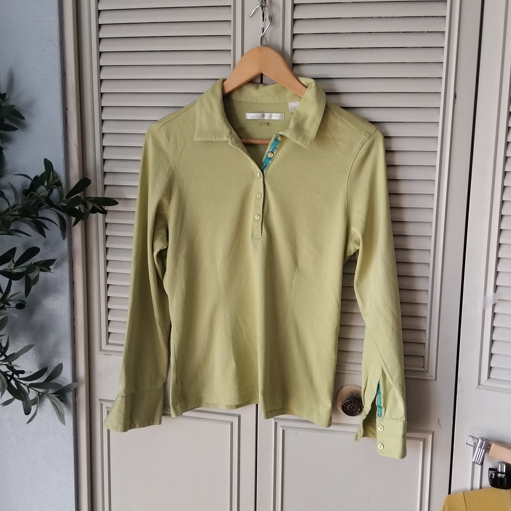 Greg Norman long slv golf top